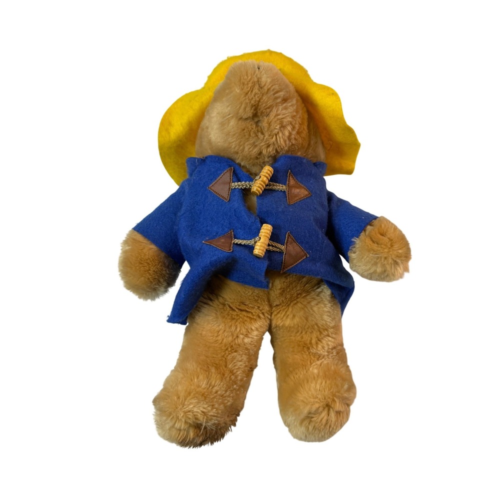 Vintage 80s Paddington Bear Plush Eden Toys Sears Kids Blue Coat Yellow Hat 10" - Picture 8 of 8